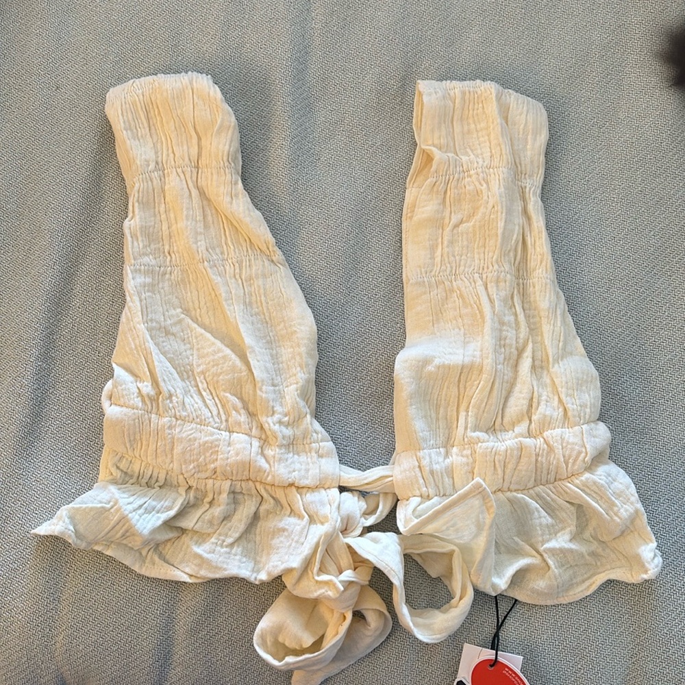 Cream color tie back top